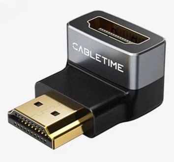 Угловой адаптер CABLETIME CP43G (CT-HMF8K-AGL) HDMI 8K HDMI 2.1 «папа-мама» — идеальное решение для ограниченного пространства Угловой адаптер CABLETIME CP43G (CT-HMF8K-AGL) HDMI 8K HDMI 2.1 «папа-мама» — идеальное решение для ограниченного пространства