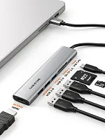 USB концентратор CABLETIME HB02G (CT-HBP2-AG7) ECO 7-в-1, 4K@30Hz, 5Gbps, USB-C HUB - Gray