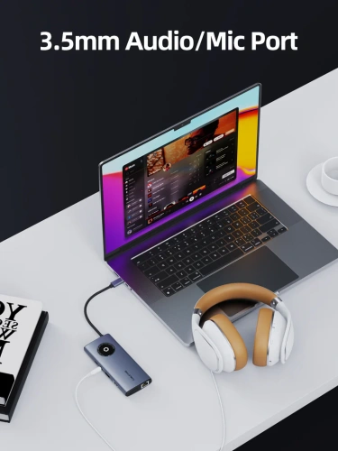 USB-Хаб (концентратор) CABLETIME CB91G (CT-HUBL2-AG) 10-в-1 Multi-адаптер USB-C, 4K, VGA, HDMI, Ethernet - Gray фото 4 USB-Хаб (концентратор) CABLETIME CB91G (CT-HUBL2-AG) 10-в-1 Multi-адаптер USB-C, 4K, VGA, HDMI, Ethernet - Gray фото 4