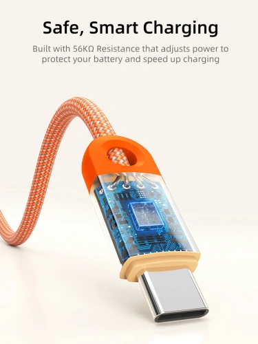 Кабель USB CABLETIME CUP4H (CT-CM60-PBW1) черный, 1 м, 60 Вт фото 3