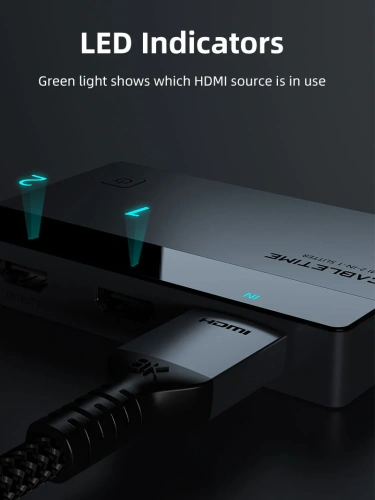 Переключатель CABLETIME CP36G (CT-HSP4K2-AG) 2-в-1, HDMI 2.1, 4K60Hz, космический серый фото 6