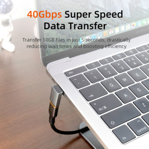 Адаптер CABLETIME CP84G (CT-OTG42-AG) USB4 Type-C OTG центральный L-образный 40 Гбит/с фото 3