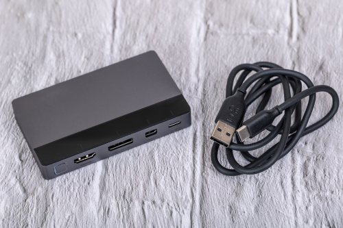 Переключатель CABLETIME CB00G (CT-PS41-GB1) 4-в-1, Mini DP / DP / HDMI / Type-C, 4K@60 Гц, 15 м, подсветка, космический серый фото 5