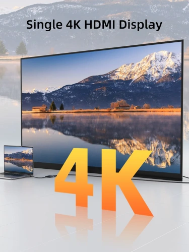 USB-концентратор CABLETIME CB73G (CT-CM2H4K-AG) 4-в-1 USB-C HUB, 4K@60Hz, MST, Dual HDMI адаптер - Gray фото 3