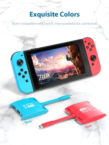 Док-станция Switch CB40R (CT-SHUB31-PR) для Nintendo Switch OLED 3 в 1 USB C HUB Red фото 8 Док-станция Switch CB40R (CT-SHUB31-PR) для Nintendo Switch OLED 3 в 1 USB C HUB Red фото 8