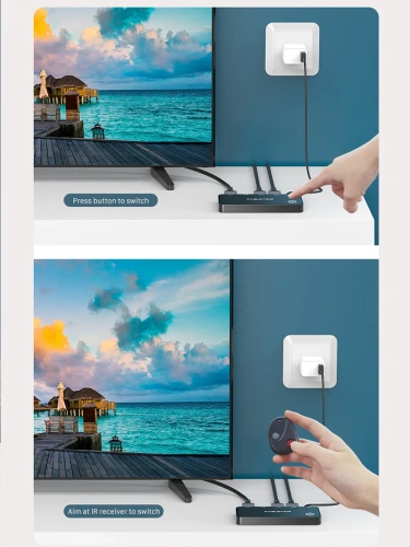 Переключатель CABLETIME CP31B (CT-HS4K3-PB) HDMI 3-в-1, 4K@30 Гц, черный фото 5