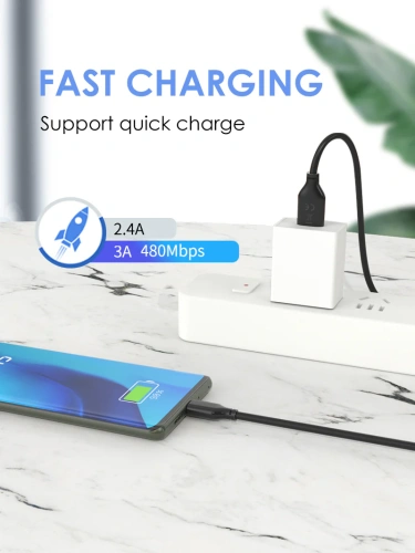 Кабель CABLETIME CA32L (CT-C160-U32(3A)-CMAM1-B2) 2 м, 3A ПВХ USB-A2.0 на USB-C, черный фото 2