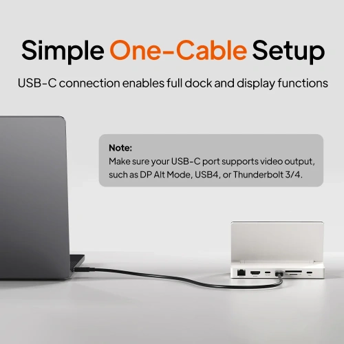 Док-станция CABLETIME CB09W (CT-DKS9-PW) для настольного экрана фото 5