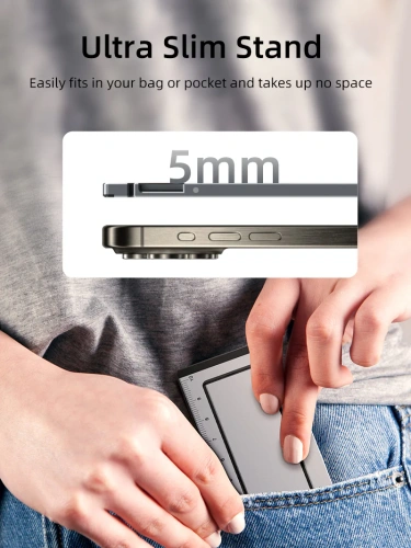 Складной алюминиевый держатель CABLETIME CS31G (CT-PH03-AG) для телефона фото 3