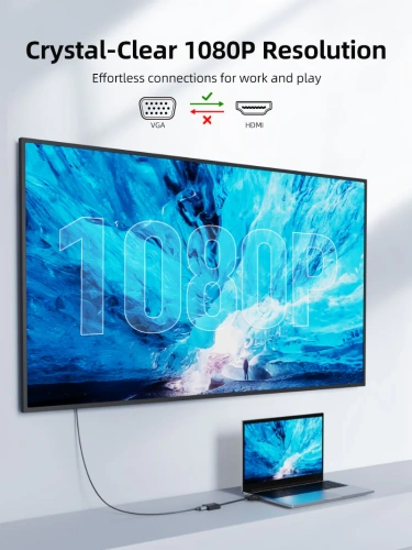 Адаптер CABLETIME CP54B (CT-AV582-VGAH-0.15) VGA-HDMI, черный фото 3 Адаптер CABLETIME CP54B (CT-AV582-VGAH-0.15) VGA-HDMI, черный фото 3