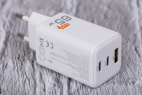 Зарядное устройство CABLETIME GA65W (CT-GAN65-PW) GaN PD3.0 2C1A 65 Вт, белый фото 4