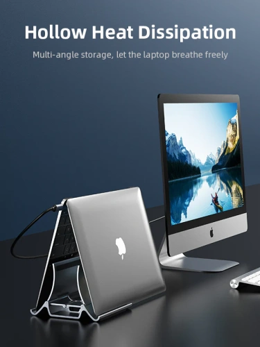 Вертикальная подставка CABLETIME CS15G (CT-VLP01-PG) для ноутбука, серый фото 4