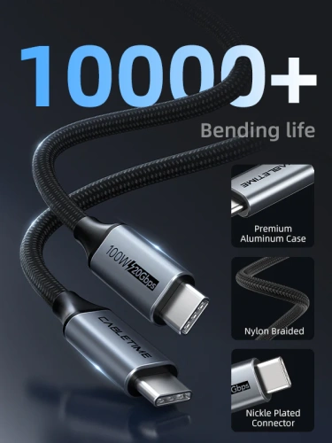 Кабель CABLETIME CU20N (CT-C160-PU31-CMCM2-AG3) 3м, USB 3.2 Gen 2 Type C — USB Type C, 20 Гбит/с, 100W, 5A/20V фото 5