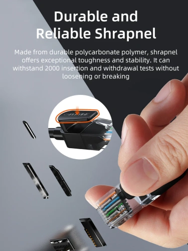 Патч-корд CABLETIME CN60P (CT-CAT6U-PB5) 5 м, UTP гигабитного Ethernet CAT6, черный фото 4