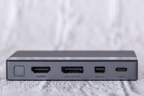 Переключатель CABLETIME CB00G (CT-PS41-GB1) 4-в-1, Mini DP / DP / HDMI / Type-C, 4K@60 Гц, 15 м, подсветка, космический серый фото 2