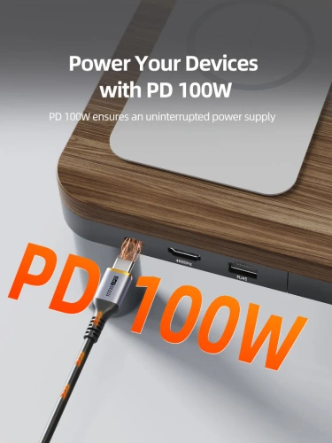 Подставка CABLETIME CSM1G (CT-MRH01-AG) с концентратором 9-в-1 фото 5