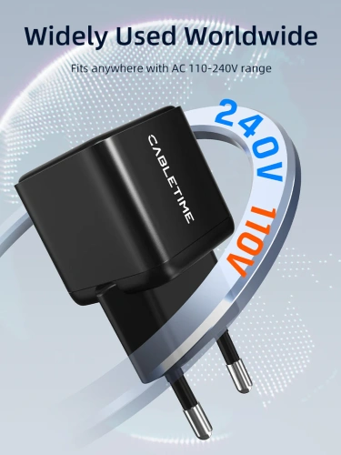 Зарядное устройство CABLETIME GA20B (CT-GAN20-PB) GaN PD3.0 20 Вт, черный фото 5