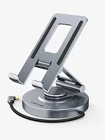 Док-станция для телефона/планшета USB CABLETIME CB02G (CT-HUBC8-AG) 8-в-1, алюминиевый USB-хаб с 360° подставкой для iPad Pro и ноутбука