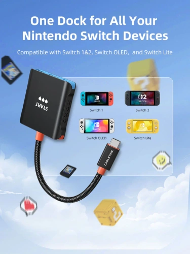 USB-Хаб (концентратор) CABLETIME CBS1B (CT-SHUB31-AB) 3-в-1 с поддержкой Switch2/1 - Black+Orange+Blue фото 7