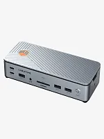 Многопортовая док-станция CABLETIME CB14G (CT-DK142-AG) с 3 монитора 2 порта HDMI DisplayPort 8K USB 3.0 Ethernet