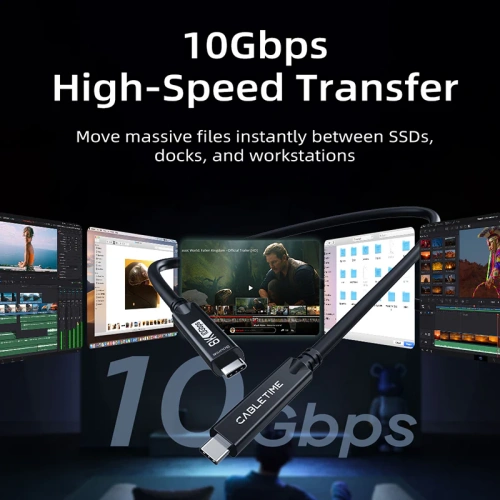 Кабель CABLETIME CUA4P (CT-ACMU4-ZB5) 5м USB 3.2 Gen2x1 Type C to Type C DP 4-LANE, AOC фото 3