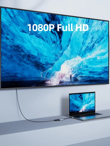 Адаптер CABLETIME CP53G (CT-C160-PU31-HMVGA1-S0.15) HDMI-VGA, космический серый фото 3