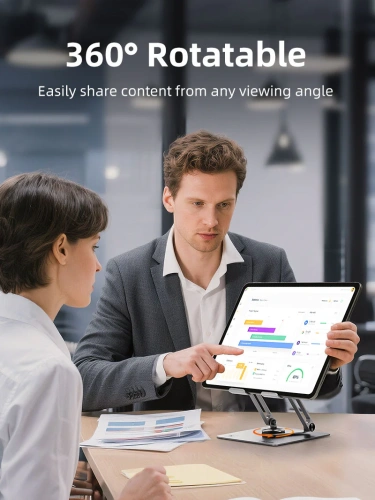 Эргономичная подставка CABLETIME CS23G (CT-PSR04-AG) – устойчивая, с поворотом на 360° для планшета фото 5
