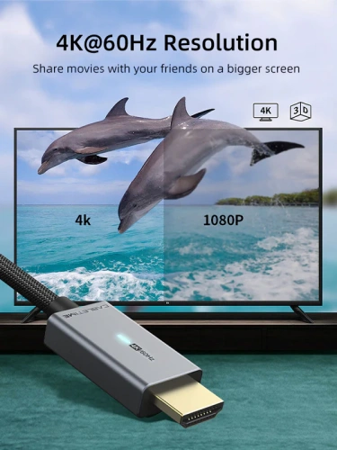 Кабель CABLETIME CD45K (CT-AV588-P03G4K60-SG1.8) TIME Mini DisplayPort - HDMI, Mini DP Male - HDMI Male, Ultra HD 4K/60 Гц, со светодиодом фото 2