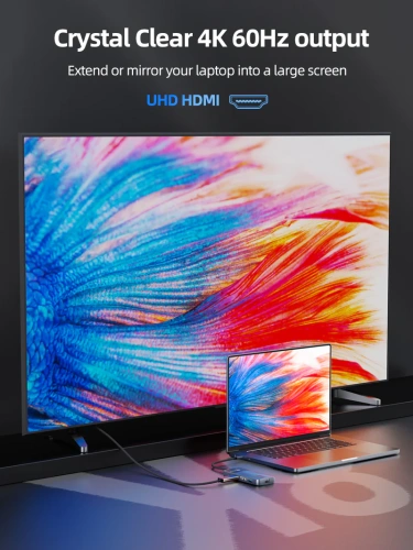 USB-концентратор CABLETIME CB81G (CT-HUBD2-AG) 10-в-1 USB-C HUB, 4K@60Hz, серия экранов - Gray фото 7 USB-концентратор CABLETIME CB81G (CT-HUBD2-AG) 10-в-1 USB-C HUB, 4K@60Hz, серия экранов - Gray фото 7