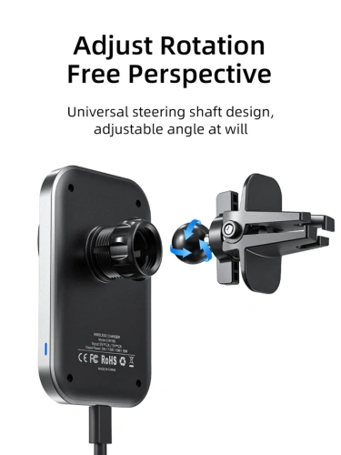 Беспроводное зарядное устройство CABLETIME CE11B (CT-WPH01-PG) автодержатель, Qi-зарядка 15 Вт, быстрая зарядка, автоматическое зажимание, магнитное крепление фото 8 Беспроводное зарядное устройство CABLETIME CE11B (CT-WPH01-PG) автодержатель, Qi-зарядка 15 Вт, быстрая зарядка, автоматическое зажимание, магнитное крепление фото 8