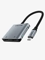 USB-концентратор CABLETIME CB71G (CT-CMDH8K-AG) 4-в-1 USB-C HUB, 8K, Dual 4K HDMI, DP адаптер - Gray