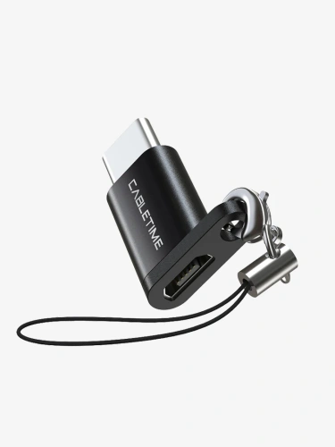 Адаптер CABLETIME CP72B (CT-OTG-CMBF-ABL) USB-C Male to USB2.0 Micro B Female OTG С петлей Lanyaed. Алюминий Адаптер CABLETIME CP72B (CT-OTG-CMBF-ABL) USB-C Male to USB2.0 Micro B Female OTG С петлей Lanyaed. Алюминий