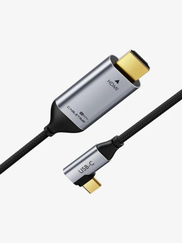 Кабель CABLETIME CC11K (CT-C160-PU31-CMRHD1-S1.8) USB TYPE C - HDMI 90° 4K/60 Гц Кабель CABLETIME CC11K (CT-C160-PU31-CMRHD1-S1.8) USB TYPE C - HDMI 90° 4K/60 Гц