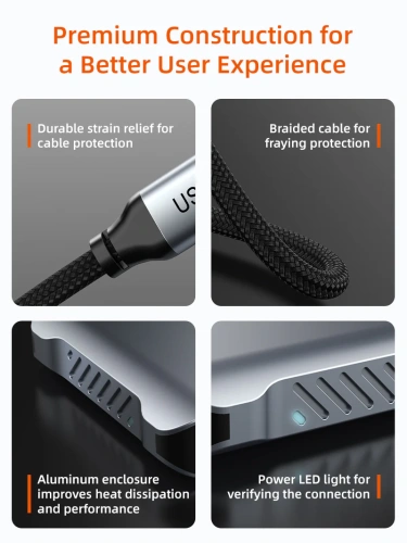 USB-концентратор CABLETIME CB73G (CT-CM2H4K-AG) 4-в-1 USB-C HUB, 4K@60Hz, MST, Dual HDMI адаптер - Gray фото 5