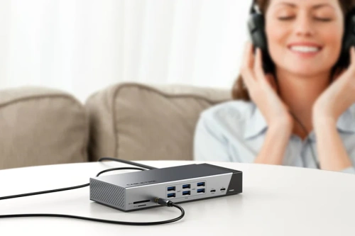 Многопортовая док-станция CABLETIME TB20G (CT-TB201-AG) 20-В-1 Thunderbolt 4 4K USB-C, USB-A, HDMI, DisplayPort, 3,5 мм стерео, RJ‑45, SD-карт, DC Chipset DL6950/ JHL8440, серый фото 13 Многопортовая док-станция CABLETIME TB20G (CT-TB201-AG) 20-В-1 Thunderbolt 4 4K USB-C, USB-A, HDMI, DisplayPort, 3,5 мм стерео, RJ‑45, SD-карт, DC Chipset DL6950/ JHL8440, серый фото 13