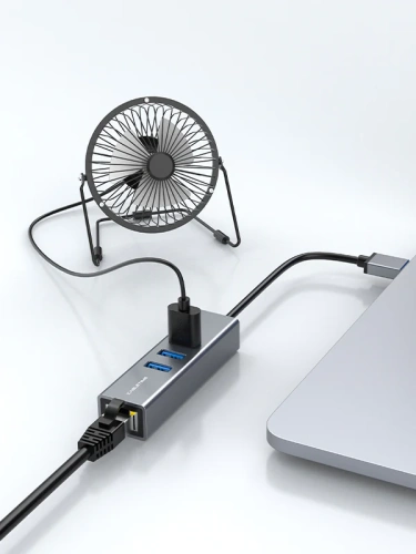 Док-станция CABLETIME CB55G (CT-AMLU3-AG) USB 3.0 3 Port Hub с гигабитным адаптером Ethernet фото 3