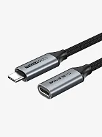 Удлинительный кабель USB-C CABLETIME CU21E (CT-CMCF100-GEN2-AG0.5) черный, 10 Гбит/с, 100 Вт/5 А, 4K/60 Гц
