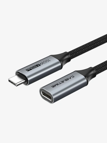 Удлинительный кабель USB-C CABLETIME CU21H (CT-CMCF100-GEN2-AG1) черный, 10 Гбит/с, 100 Вт/5 А, 4K/60 Гц Удлинительный кабель USB-C CABLETIME CU21H (CT-CMCF100-GEN2-AG1) черный, 10 Гбит/с, 100 Вт/5 А, 4K/60 Гц