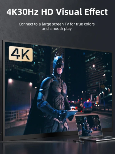 Док-станция CABLETIME CB04B (CT-HUBT4-PB) 6-в-1 MultiPort Hub, 4K HDMI, 100W Power Delivery, USB-хаб для ноутбука и ПК фото 10