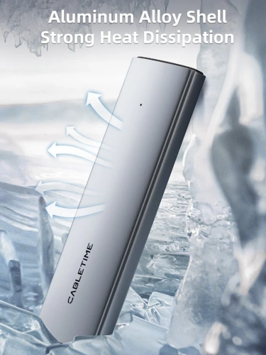 Внешний корпус USB-C CABLETIME CB32G (CT-SSD03-AG) USB 3.1 TYPE-C для NVME M.2 SSD PCIE CENGUE фото 6