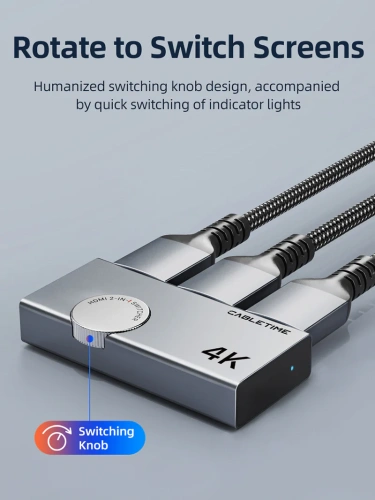 Переключатель CABLETIME CP33G (CT-HS4K-AG) 2-в-1, HDMI 2.0, 4K@60 Гц, космический серый фото 5