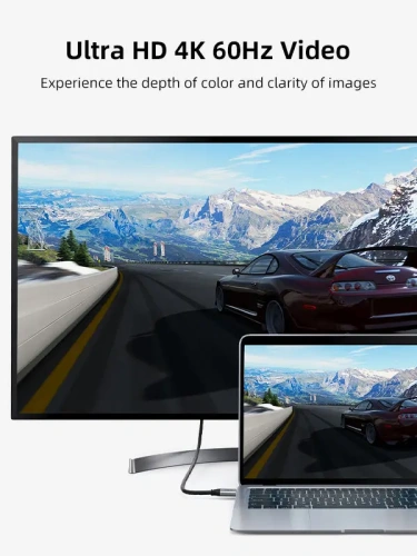 Кабель CABLETIME CC10K (CT-C160-PU31-CMHD2-S1.8) USB TYPE C - HDMI 4K/60 Гц фото 2