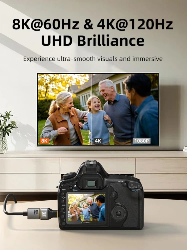 Адаптер CABLETIME CP45G (CT-CHF8K-AG) 8K Mini HDMI/HDMI «папа-мама» - алюминий + корпус из ПВХ фото 2