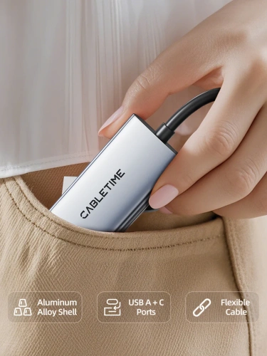 Адаптер видеозахвата CABLETIME CB66G (CT-ACHC3P-AG) USB 3.0 A+C в HDMI с помощью PD100W фото 8