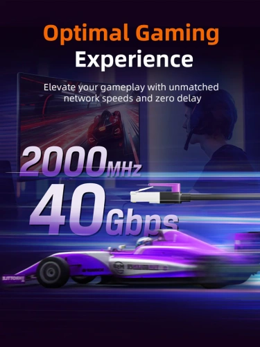 Патч-корд CABLETIME CN80H (CT-CAT8F-PB1) 1 м, FTP Gigabit Ethernet CAT8, фиолетовый+черный фото 4