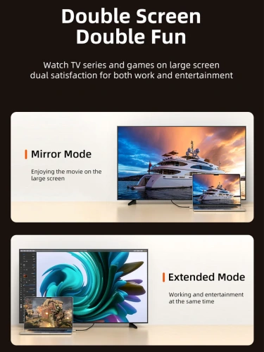 Кабель CABLETIME CC15H (CT-CMHD8K-ZG1) USB TYPE C - HDMI 8K/60 Гц фото 6 Кабель CABLETIME CC15H (CT-CMHD8K-ZG1) USB TYPE C - HDMI 8K/60 Гц фото 6