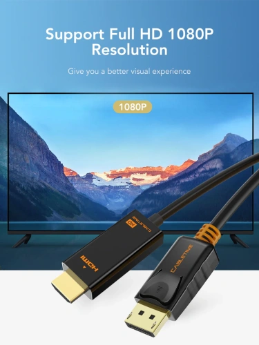 Кабель CABLETIME CD33H (CT-AV585-02G-B1) Cabletime Displayport - HDMI HDTV 1.2v DP - HDMI аудио-видео FULL HD 1080P, черный фото 2
