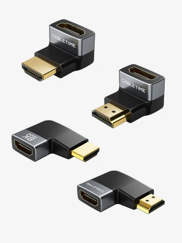 Угловой адаптер CABLETIME CP43G (CT-HMF8K-AGL) HDMI 8K HDMI 2.1 «папа-мама» — идеальное решение для ограниченного пространства фото 2 Угловой адаптер CABLETIME CP43G (CT-HMF8K-AGL) HDMI 8K HDMI 2.1 «папа-мама» — идеальное решение для ограниченного пространства фото 2