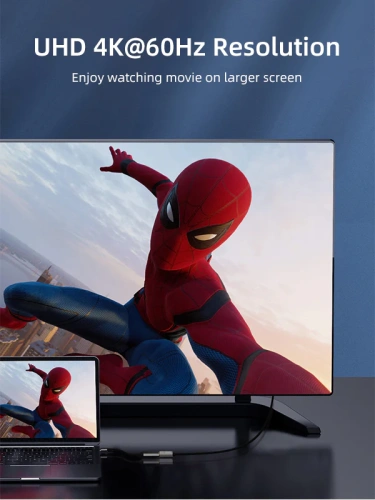 Кабель-адаптер CABLETIME CP13A (CT-C160-PU31-CMDP1-S0.15) 0.15 м, USB Type-C - DisplayPort, 4K/60 Гц, коаксиальный, нейлоновый фото 2