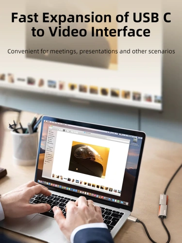 Адаптер CABLETIME CP16A (CT-CMDF8K-ZG) USB C-DisplayPort из цинка 8K/60 Гц фото 6